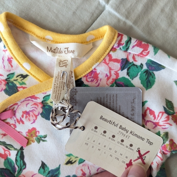 Matilda Jane NWT Beautiful Baby Kimono Top sz 0-3 mo - Picture 2 of 2